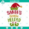 Santa's Little Helper and Santa Claus Christmas SVG File with festive holiday elements in a digital design. Great for DIY craft projects.