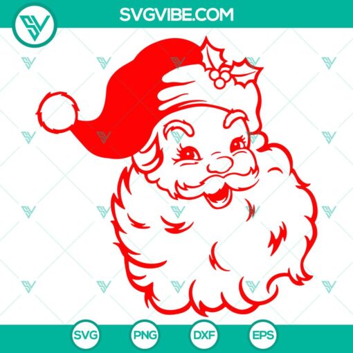 santa claus smiling svg dxf eps png files