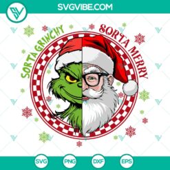 Santa Grinch Sorta Grinchy Sorta Merry SVG | Holiday Humor Cut Files