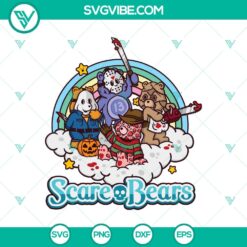 Scare Bears SVG, Cute Horror Bears Characters SVG, Halloween SVG