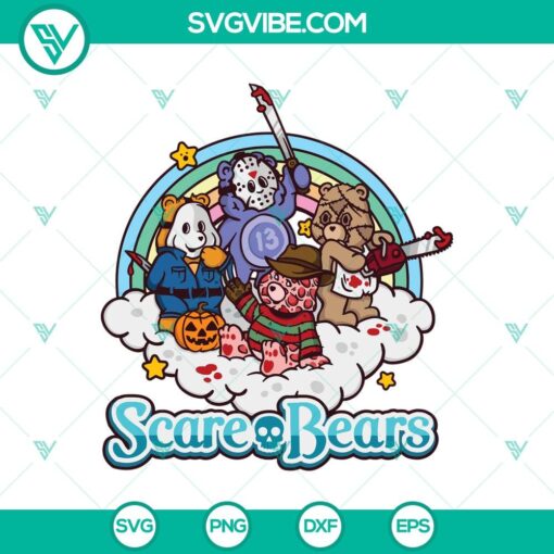 scare bears svg cute horror bears characters svg halloween svg