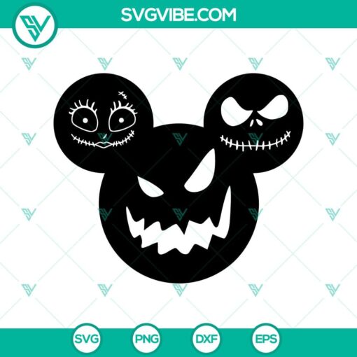 scary mickey head svg jack skellington scary face svg sally scary face svg