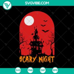 Scary Night SVG, Abandoned Mansion SVG, Halloween SVG