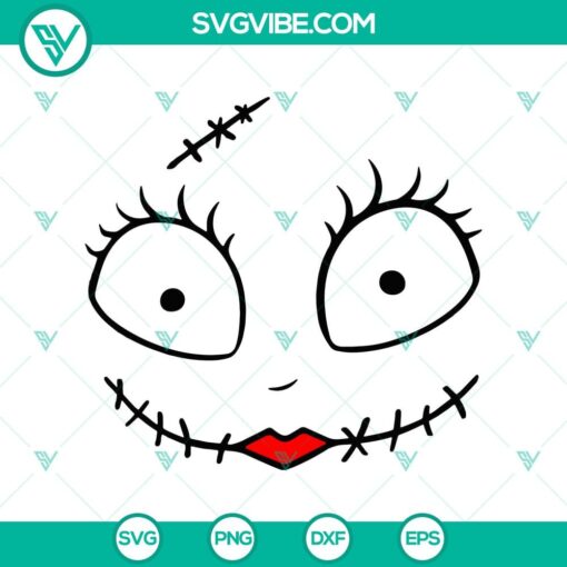 scary sally face svg sally nightmare before christmas svg scares face svg