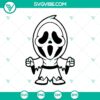 Spooky chibi ghost characters in SVG format for Halloween, featuring horror and scream elements.