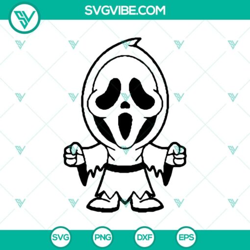 scream ghost chibi characters svg horror characters svg halloween svg