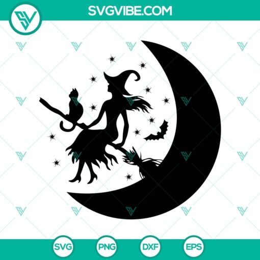 sexy witch in moon svg halloween svg horror svg