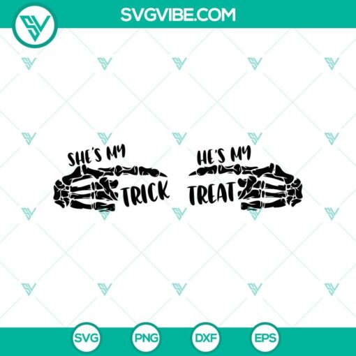 she8217s my trick he8217s my treat svg trick or treat svg halloween svg