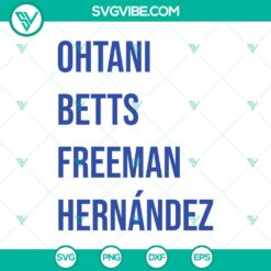 Shohei Ohtani SVG, Mookie Betts SVG, Freddie Freeman SVG, Teoscar Hern&aacute;ndez SVG, Dodgers Players SVG
