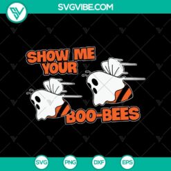 Halloween SVG design with the text "Show Me Your Boo-Bees" and spooky elements, perfect for October 31 projects.