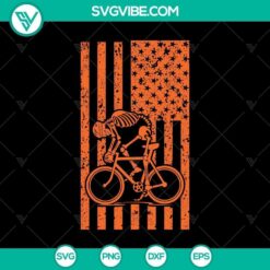 Skeleton Biking Usa Flag SVG, Halloween SVG, Horror SVG, Halloween Scary SVG