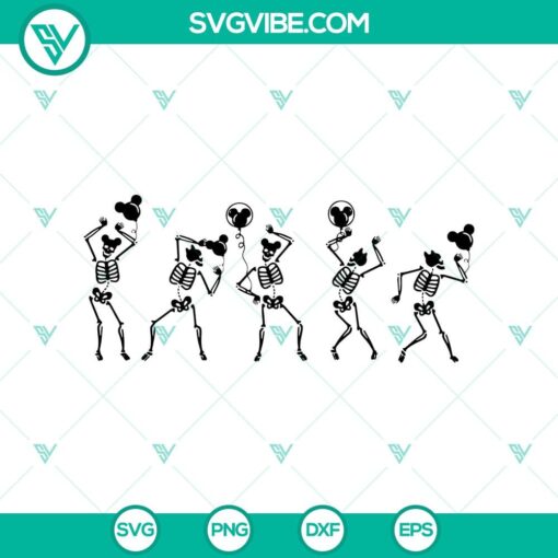 skeleton dancing with mickey halloween ballon svg disney halloween svg skeleton dancing svg