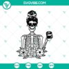 Skeleton coffee lover funny hall SVG for Halloween, horror, and scary themes.
