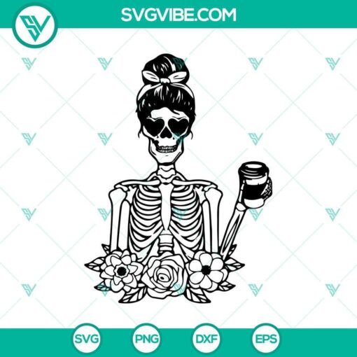 skeleton drinking coffee lover funny hall svg horror svg halloween svg scary svg