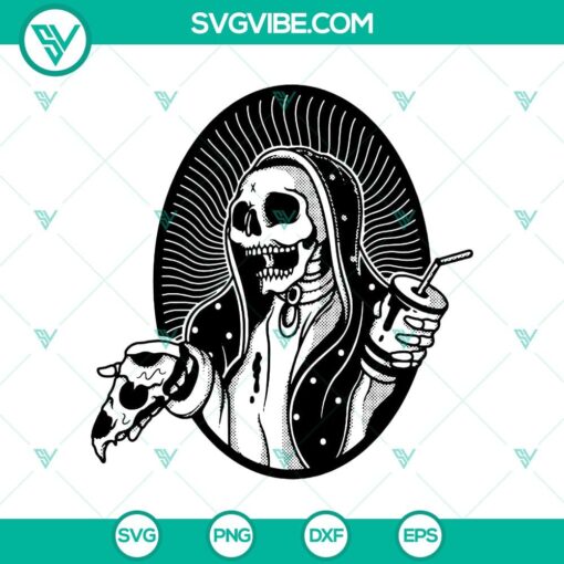 skeleton eat pizza svg skelton drink svg horor nuns svg halloween svg