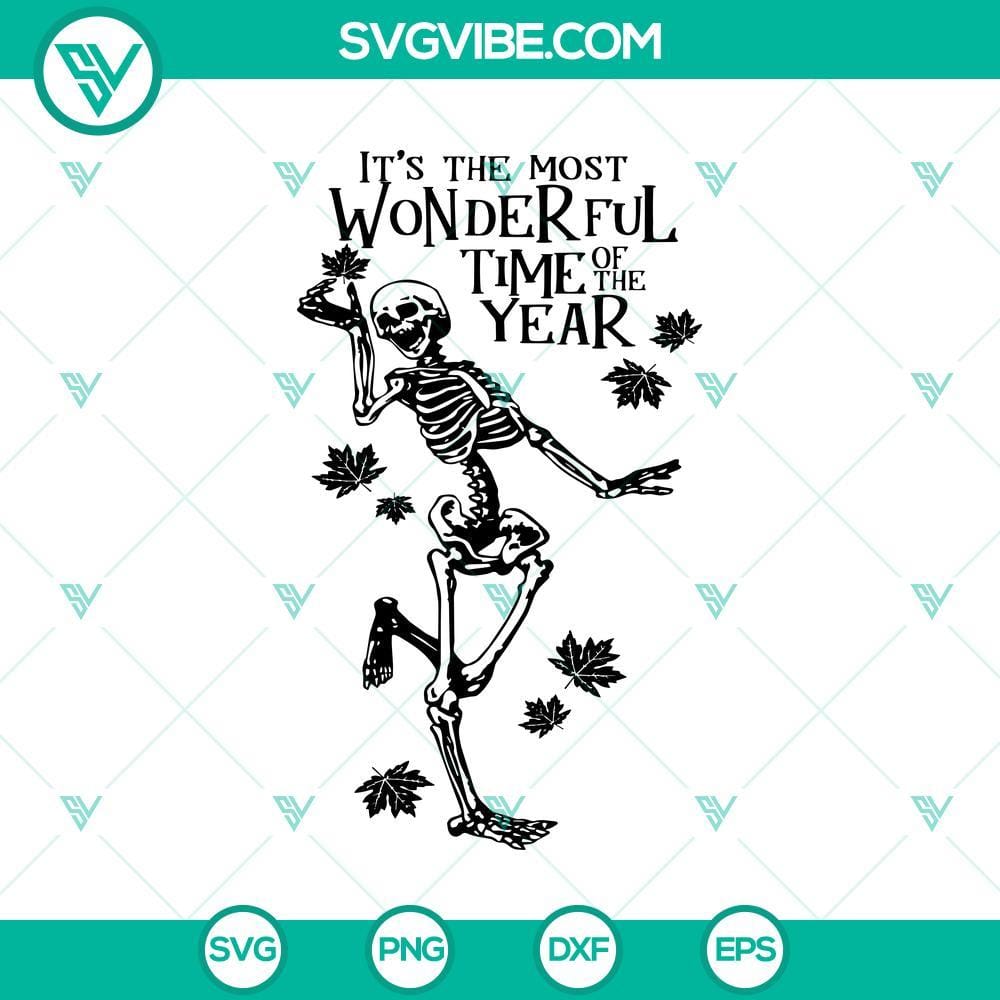 Skeleton in Fall Halloween SVG DXF EPS PNG Cut Files Spooky Skeleton Fall Halloween SVG Cut Files for Cricut & Silhouette with Pumpkin. Premium Halloween Design Elements for DIY Crafting.