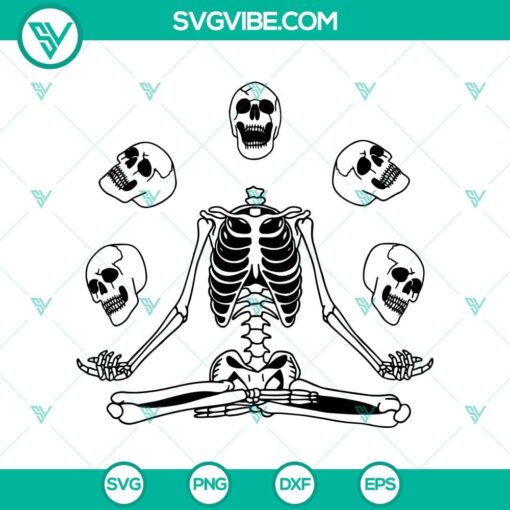 skeleton meditation svg skeleton svg halloween svg