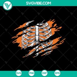 Skeleton Rib Torn Halloween Costume SVG, Halloween Scary SVG, Halloween SVG