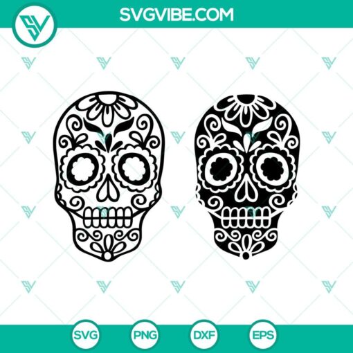 skeleton sugar skull svg floral skull svg halloween svg