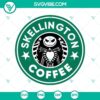 Skellington Coffee SVG featuring The Nightmare Before Christmas and Halloween theme for digital crafting projects.