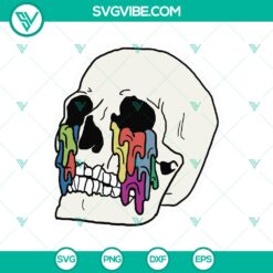 Halloween, Skull SVG, SVG Files, Skull Cry Colorful Tears SVG, Color Tears SVG, 7