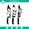 Skull and floral knife Halloween SVG design for cutting machines.