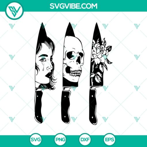 skull knife svg knife floral svg halloween svg