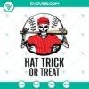 Skull Player Hat Trick Or Treat SVG featuring baseball and skull designs. Perfect for Halloween projects.
