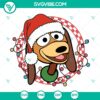 Slinky Dog with Santa Hat Christmas SVG DXF EPS PNG files for crafts and design projects.