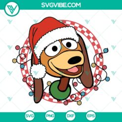Slinky Dog With Santa Hat SVG DXF EPS PNG Files