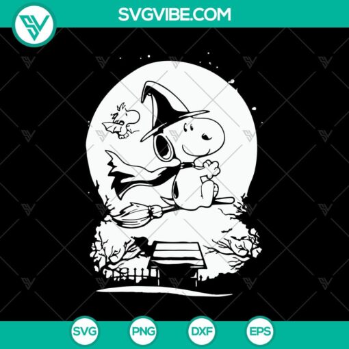 snoopy witch svg snoopy halloween svg snoopy riding a broomstick svg