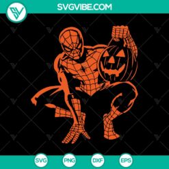 Halloween, Spider Man SVG, SVG Files, Spider-man With Halloween Pumpkin SVG, 2