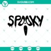Spooky ghost face SVG design with Halloween theme, perfect for holiday projects and decorations.