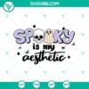 Spooky Halloween SVG with Skull and Ghost design, ideal for Halloween crafts and decorations.