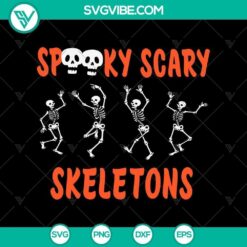 Spooky Scary Skeletons Dance Halloween SVG with horror elements perfect for Halloween decorations.
