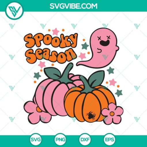 spooky season svg pumpkin halloween svg pink ghost halloween svg