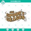 Spooky season SVG featuring bat and ghost designs for Halloween crafts and decorations. Great for DIY projects and haunted-themed designs.