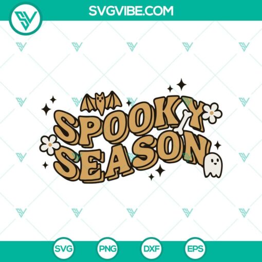 spooky season svg spooky halloween svg bat and ghost svg