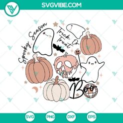 Spooky Season Trick Or Treat Boo SVG DXF EPS PNG Cut Files, Halloween SVG File, Halloween Cricut &amp; Silhouette Designs