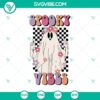 Spooky Vibes SVG with retro ghost and funny Halloween design, perfect for spooky-themed digital projects.