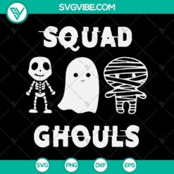 Squad Ghouls SVG with Horror Halloween Scary theme for spooky designs.