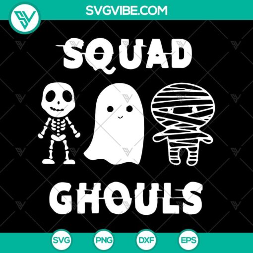 squad ghouls svg skeleton ghost mummie svg halloween svg