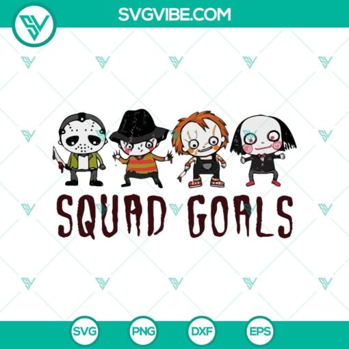 squad goals horror characters svg cute horror characters svg halloween svg