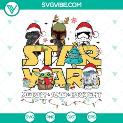 Star Wars Christmas Merry and Bright SVG | Galactic Holiday Cut Files