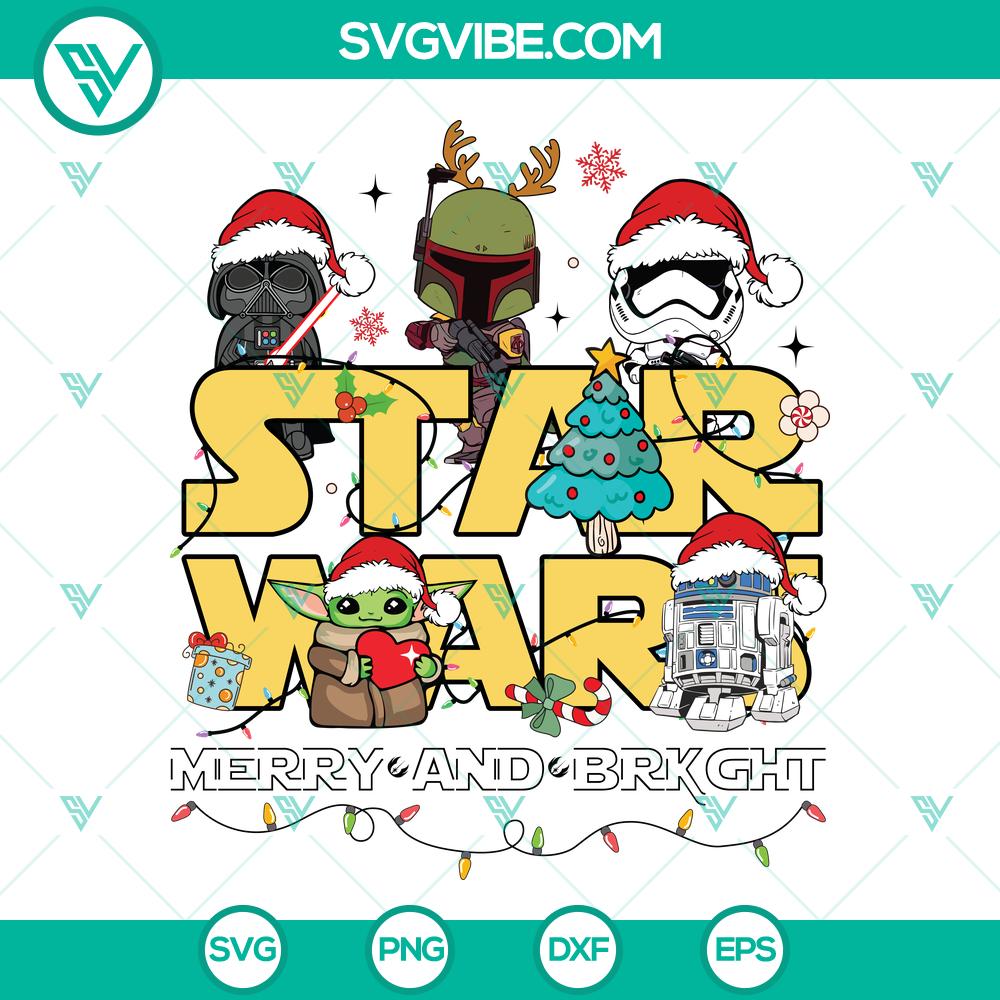 Star Wars Christmas Merry and Bright SVG | Galactic Holiday Cut Files Star Wars Christmas Merry and Bright SVG | Galactic Holiday Cut Files