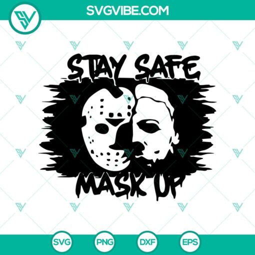 stay safe mask up svg horror characters svg michael and jason svg