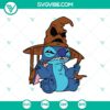 Stitch cute Halloween and witch hat SVG design with spooky Halloween elements for digital crafting.