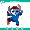 Stitch Michael Myers, Horror Killing, Halloween SVG design ideal for crafts, prints, and projects featuring a unique and spooky stitch-inspired theme.