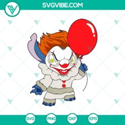 Halloween, Stitch SVG, SVG Files, Stitch x Clown IT SVG, Stitch Pennywise SVG, 9