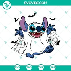 Halloween, Stitch SVG, SVG Files, Stitch x Cute Ghost SVG, Stitch Ghost 7